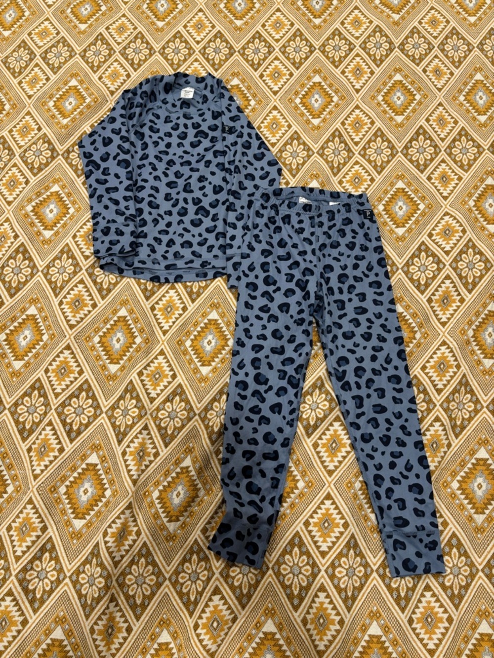 Polarn O. Pyret Leopard Print Thermal Set — Top + Leggings | Size 4-6Y (110/116)